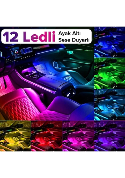 Ford /usa Mustang Mach-e Gt 358kw Araca Uygun 12 Led Ayak Altı Led