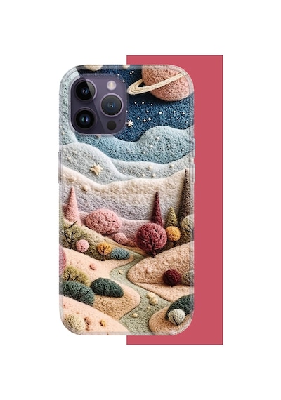 İphone 14 Pro Uyumlu Plato Ve Uzay Uv Baskılı Silikon Kılıf Renkli
