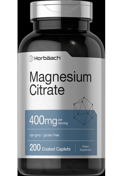 Magnesium Citrate 400mg 200 Caplets Vegetarian, Non-gmo, And Gluten Free Supplement