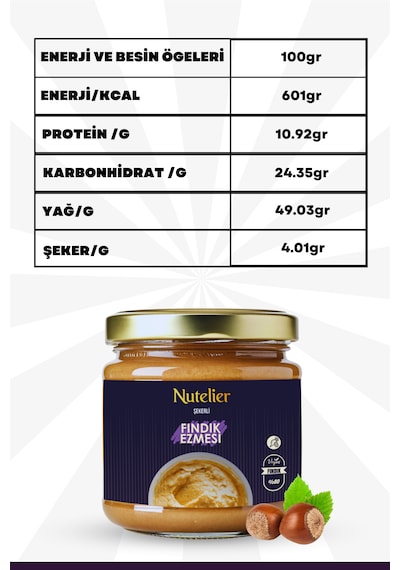 Nutelier Şekerli Fındık Ezmesi 200 G