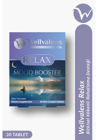 Wellvalens Relax Alıç Passiflora Valerian Bitkisel Gıda Takviyesi 30 Tablet