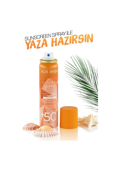 Spf50+ Yüksek Koruma Etkili C Vitaminli Suya Dayanıklı Güneş Koruyucu Sprey - Sunscreen Spray 75 Ml