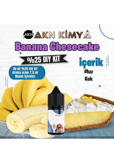 Banana Cheescake Yoğun Dıy Kit Muz Kek Gıda Aroması %25 Oranda Aroma İçerir Hazır Değildir 30 Ml