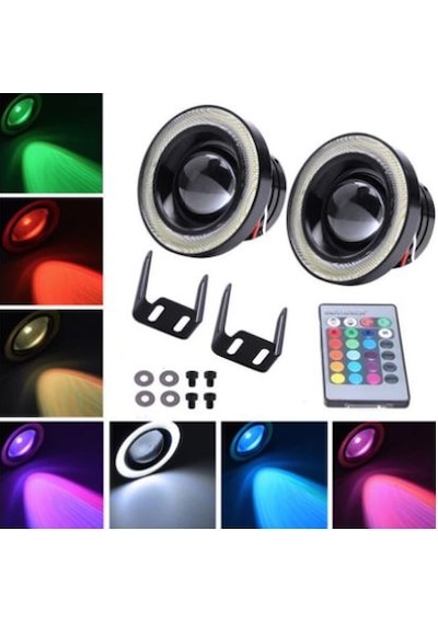 Mercekli Angel Sis Farı Metal Su Geçirmez 89 Mm Rgb Kumandalı