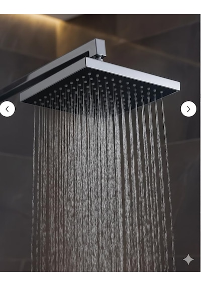 Kare Tepe Duş Başlığı Ve El Duşu Krom Duş Başlığı Siyah Renk Banyo Seti