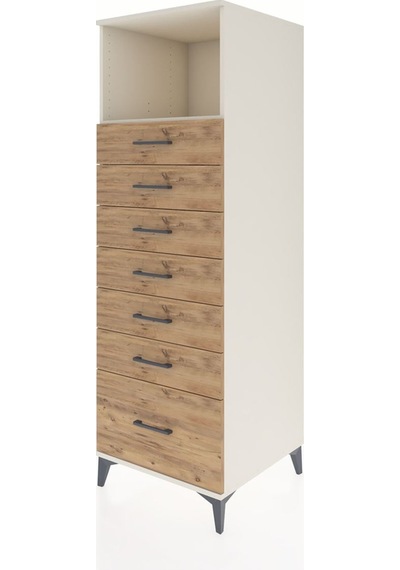 Kronos Dolap Tek Raflı 7 Çekmeceli 60x59x182 Aytaşı-çam Aytaşı