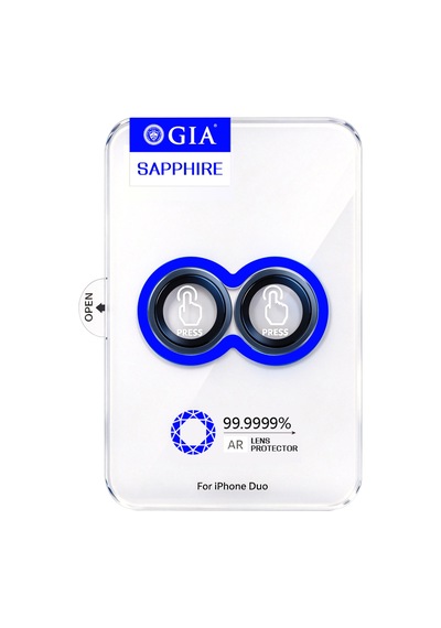 İphone Duo Uyumlu Mohseven Sapphire One By One Alüminyum Safir Kamera Lens Koruyucu Lacivert
