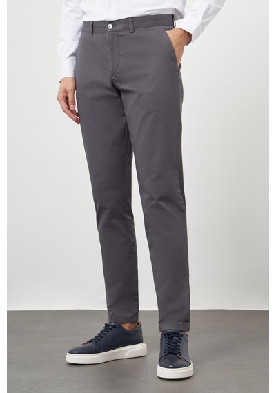 Morven Erkek Antrasit Pamuk Yan Cep Slim Fit Chino Pantolon 25ks003001053 Antrasit
