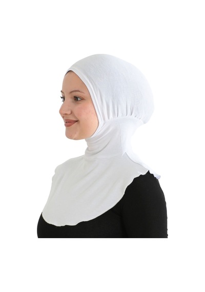 Modish Group Kadın Boyunluklu Hijab Tesettür Pratik Spor Bone - Sarı Beyaz