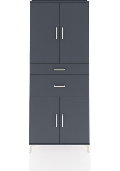Arges Dolap 4 Raflı 2 Çekmeceli 4 Kapaklı 88x30x221 Antrasit-... Antrasit