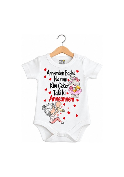 Babylimon Kız Bebek Beyaz Anneanne Yazılı Baskı Zıbın Beyaz - 936542333 Beyaz