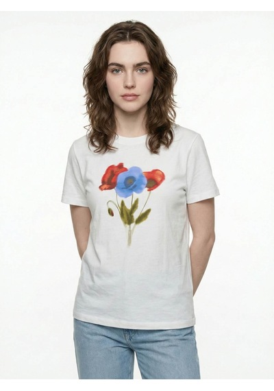 Regular Fit Beyaz Kadın T-shirt Lf2042631 Beyaz
