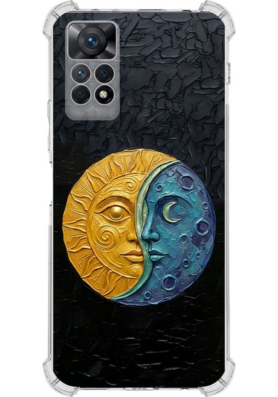 Redmi Note 11 İle Uyumlu Köşe Korumalı Kılıf Metamorfoz Ekinoks Tasarımlı Uv Baskılı Şeffaf