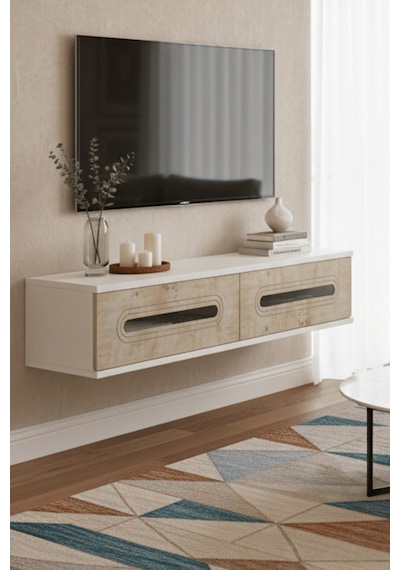 Tda1220bts - Rany120 Duvara Montaj Tv Stand, Tv Rafı, Tv Sehpası Beyaz - Traverten - Sılver 120cm Tda1220bts - Rany120 Duvara Montaj Tv Stand, Tv Rafı, Tv Sehpası Beyaz - Traverten - Sılver 120cm