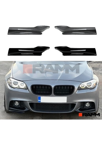 Bmw F10 F11 M Sport Ön Tampon Flap Seti - Parlak Siyah
