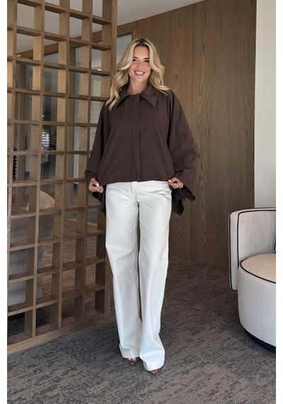 Laluvia Kahverengi Pelerin Model Trençkot - 7603 Kahverengi