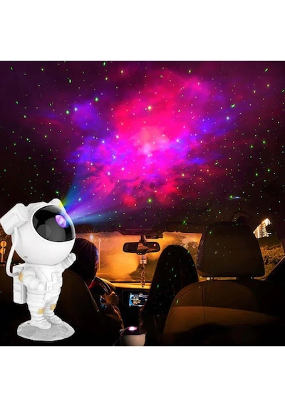 Astronot Projektör Gece Lambası Yıldız Galaxy Efekti Beyaz