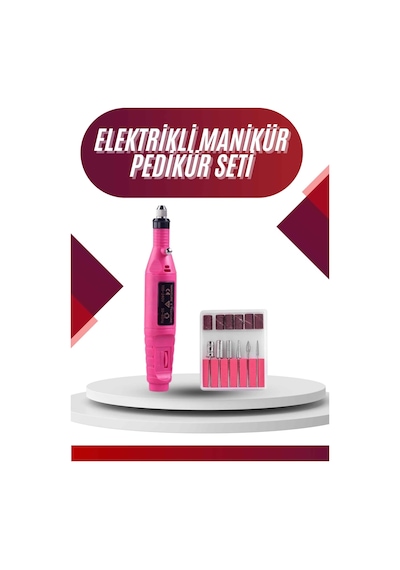 Elektrikli Profesyonel Manikür Pedikür Seti Değiştirilebilir Başlık Seçeneği