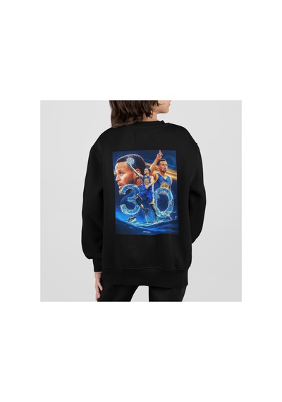 Stil X Stephen Curry Baskılı Bisiklet Yaka Çocuk Tshirt Siyah-10