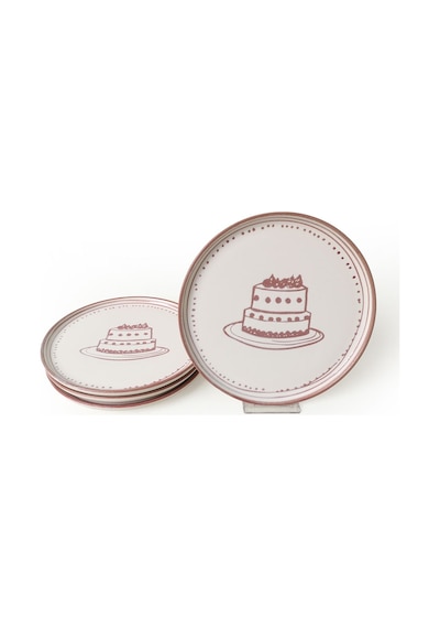 Keramika Pink Cake Nordic Pasta Tabağı 22 Cm 4 Adet 22965-66 Çok Renkli