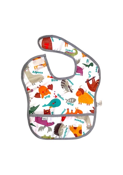 Yorni Bebek Mama Önlüğü, 3'lü Set, 6-24 Ay, Sıvı Geçirmez, Cepli, Cırtlı Kapamalı, 3 Farklı Desenli Çok Renkli