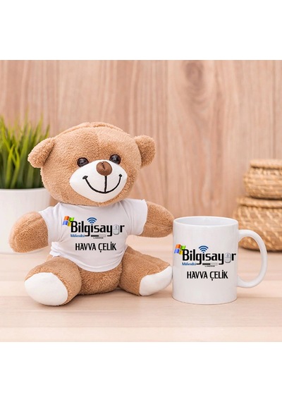 Bayan Bilgisayar Mühendisine Hediye Peluş Ayıcık Ve Kupa Bardak