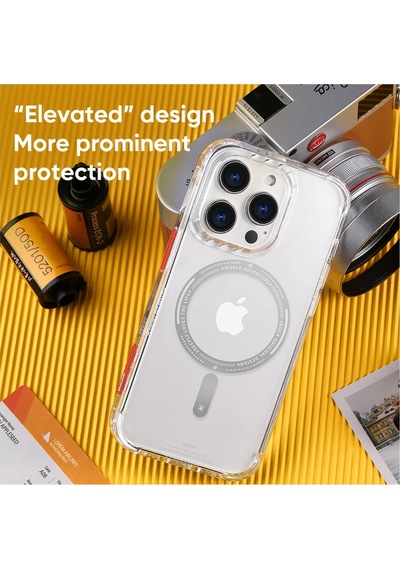 Rock Apple Uyumlu iPhone 14 Pro Air Serisi Magsafe Şeffaf Silikon Kılıf Şeffaf