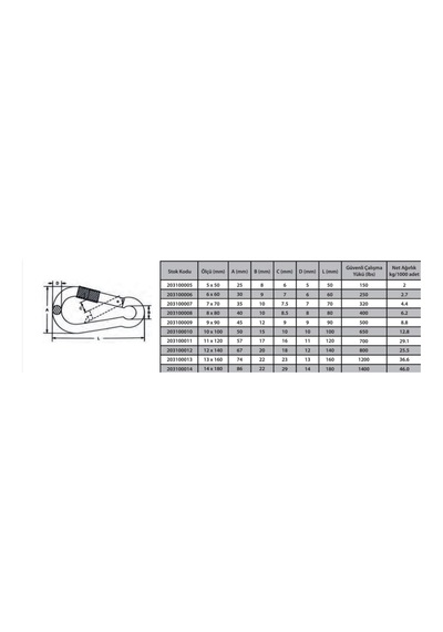 Mey İthalat Karabina Vidalı 10 Mm 2 Adet