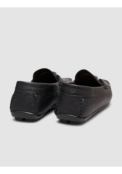 Cabani Siyah Tokalı Erkek Loafer Deri Ayakkabı Siyah