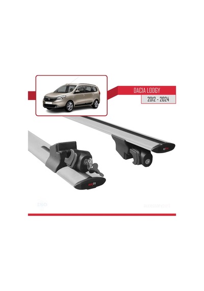 Dacia Lodgy J92 2012-2022 Arası Ile Uyumlu Hook Model Ara Atkı Tavan Barı Gri 2 Adet