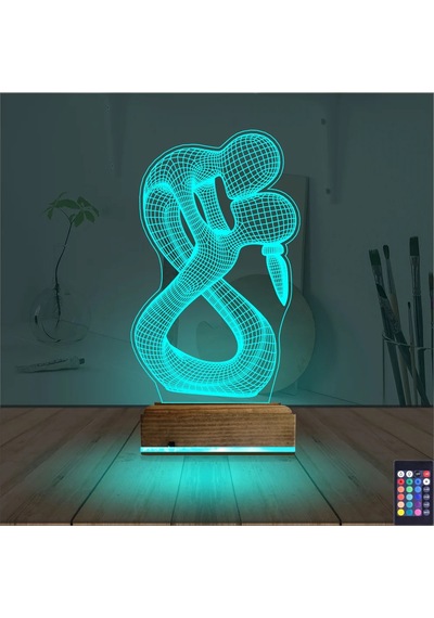 Luvivia Minimalist Aşk Sevgili 3d Lamba - Masa Gece Lambası Şeffaf