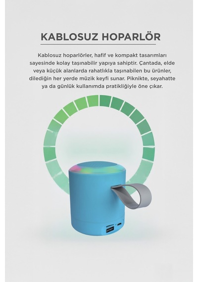Bluetooth Hoparlör Sd Usb Destekli Taşınabilir Speaker D24