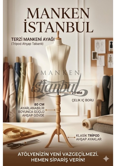 Ahşap Dekoratif Terzi Mankeni Ayağı