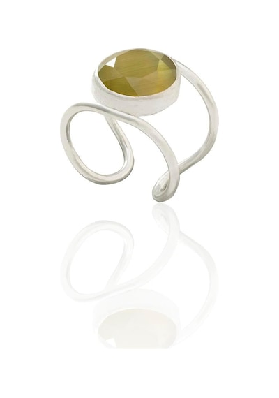 Kadir Jewellery 925 Ayar Gümüş Kaplama Zirkon Taşlı Kadın Minimal Yüzük Yeşil 16169754
