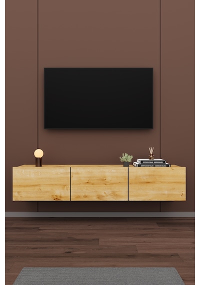 Modern Duvara Monte Tv Ünitesi %100 Mdf Kapaklı Televizyon Sehpası T-27 Safir Meşe Safirmeşe Modern Duvara Monte Tv Ünitesi %100 Mdf Kapaklı Televizyon Sehpası T-27 Safir Meşe Safirmeşe