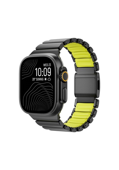 Watch Ultra 49mm Ardx Krd-149 Titanyum Silikon Kordon - Siyah-yeşil