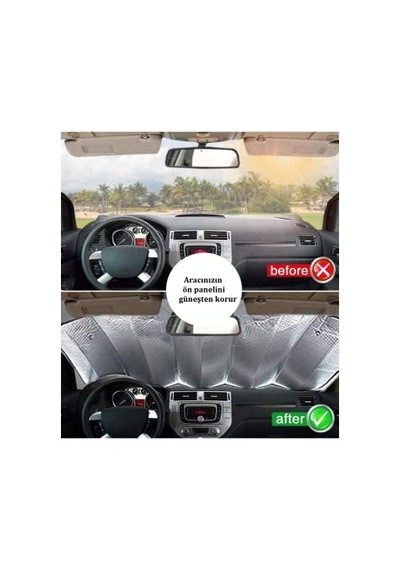 Ayrex Ankanorm Ön Cam Güneşlik Katlanabilir Dışı Metalize Arası Köpüklü Araba Güneşliği 150x70 Cm Diğer