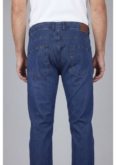 Bisse Lacivert Doğal Pamuk Denim 5 Cepli Erkek Pantolon Pnj25y25101 D39