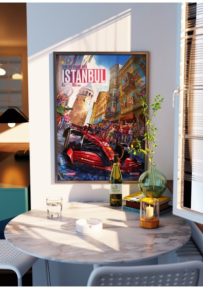 Max Verstappen F1 Poster Tablo Siyah Çerçeveli