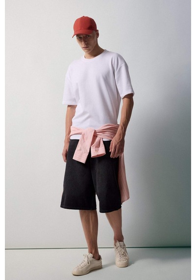 Defacto Super Baggy Fıt Siyah Bermuda Şort I3977ax26hsnm40 Siyah-nm40