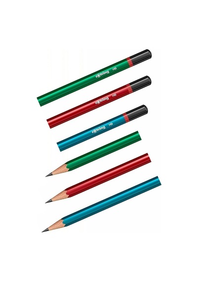 Rotring Kurşun Kalem 12 Li Kırmızı Kalem 3 Adet Siyah Silgi 2 Adet Kalemtraş 2 Adet Hb Mercanlı Siyah Kurşun Kalem Okul Çok Renkli