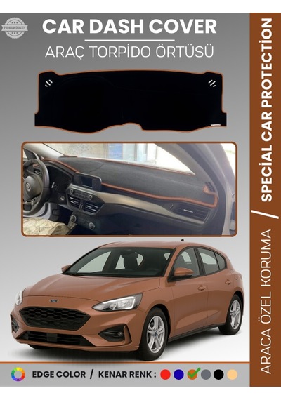 Ford Focus 4 2017-2021 Torpido Örtüsü Ön Göğüs Torpido Koruma Tam Uyum Kaymaz Kolay Montaj - 451 Stiloto