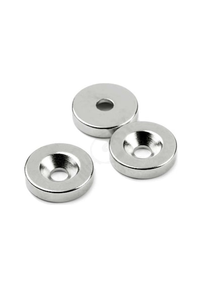 Hobialem 10 Adet - Havşa Delikli, Neodyum Mıknatıs, 15x3 Mm, Çok Güçlü Magnet