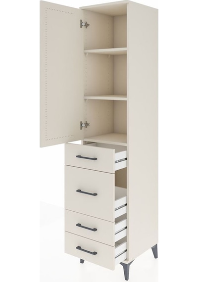 Hyperion Dolap 3 Raflı 4 Çekmeceli Tek Kapaklı 44x44x195 Aytaşı-aytaşı Aytası