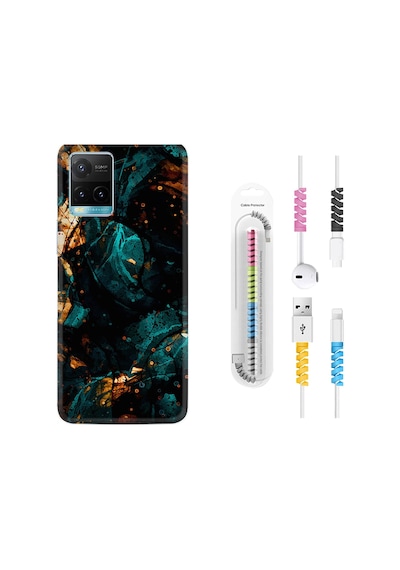 Vivo Y21S Kılıf Kablo Koruyuculu Karmaşa 1625