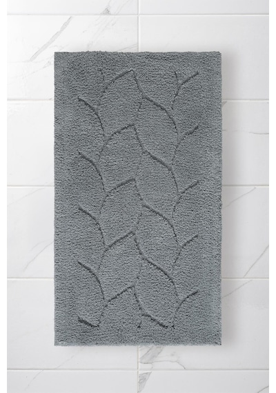Lilly 2'li Pamuk Banyo Paspas Seti Yumuşak Dokulu Gri Yıkanabilir 60x100 + 60x50cm, Ll006g