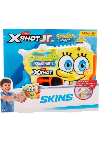 X-shot Jr. Sünger Bob Kare Pantolon Fast-fill Su Tabancası - Patrick Ve Spongebob Serisi Çok Renkli