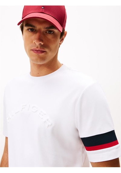 Tommy Hilfiger Erkek Insert T-shirt Beyaz