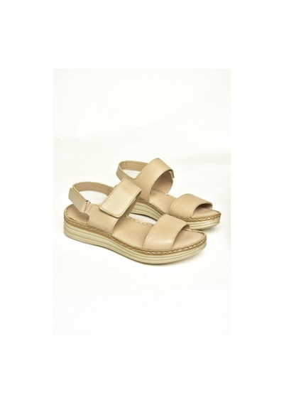 Fox Shoes U555240603 Bej Hakiki Deri Kadın Sandalet Bej-hakiki Deri Bej