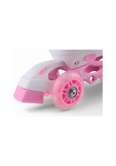 Vadi Pembe Silikon Tekerli Ayarlanabilir Işıklı Paten L 39-42 Hp8136 Pembe - Beyaz